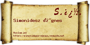 Simonidesz Ágnes névjegykártya